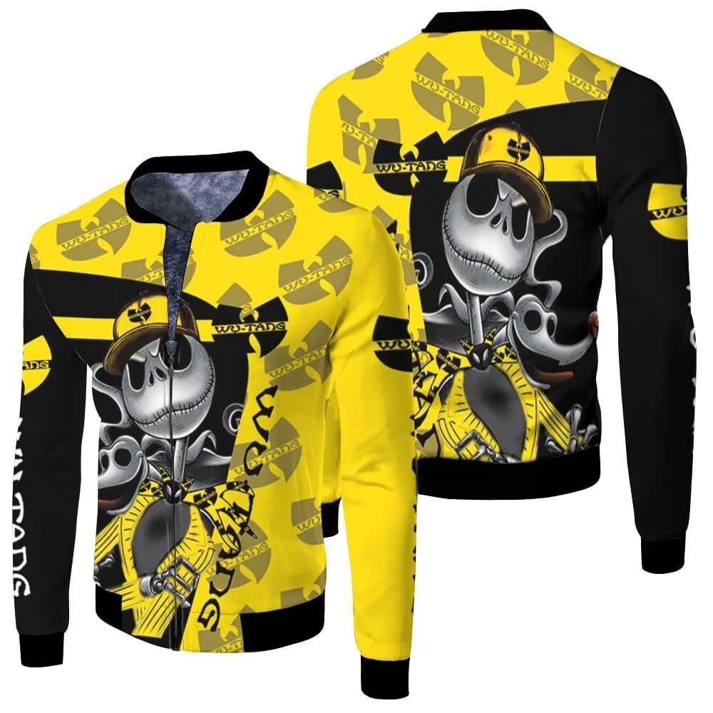 Jack Skellington Wu Tang Clan Halloween Hip Hop 3d Printed 3d Jersey Fleece Bomber Jacket