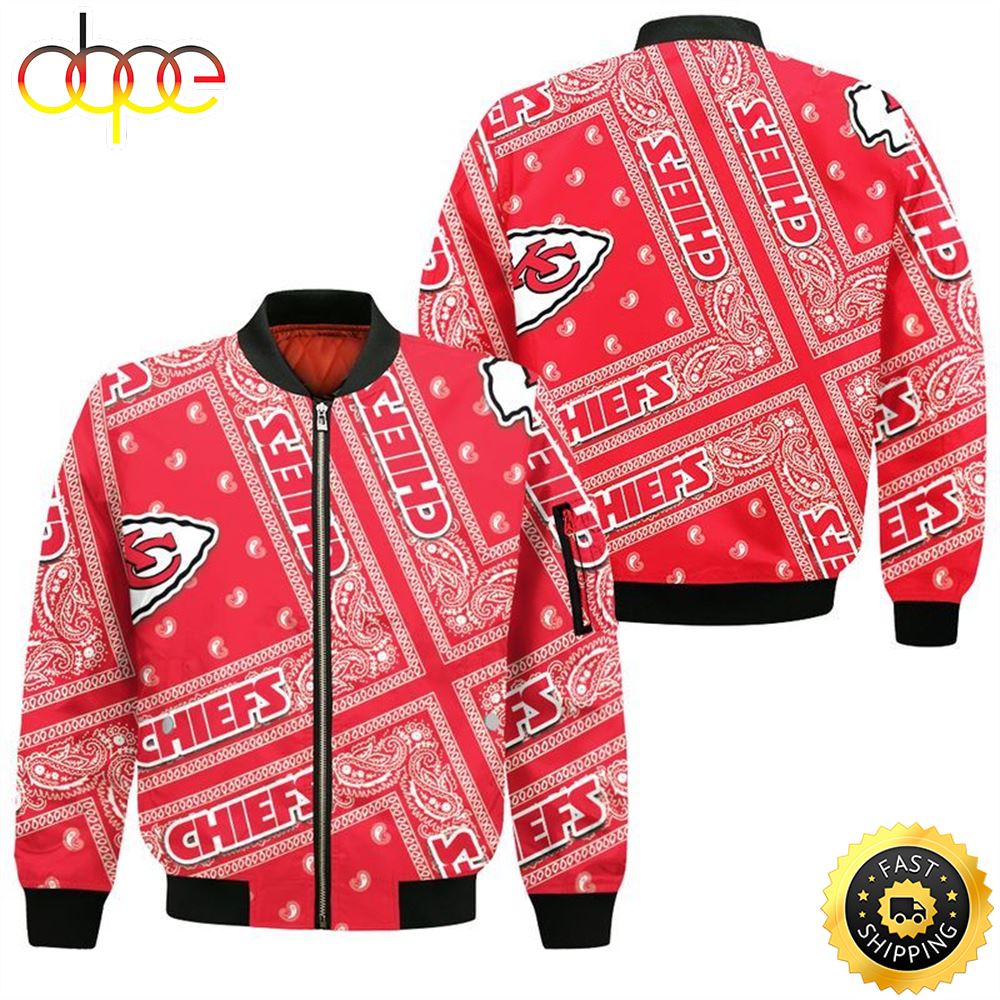Kansas City Chiefs Bandana Skull Bomber Jackets