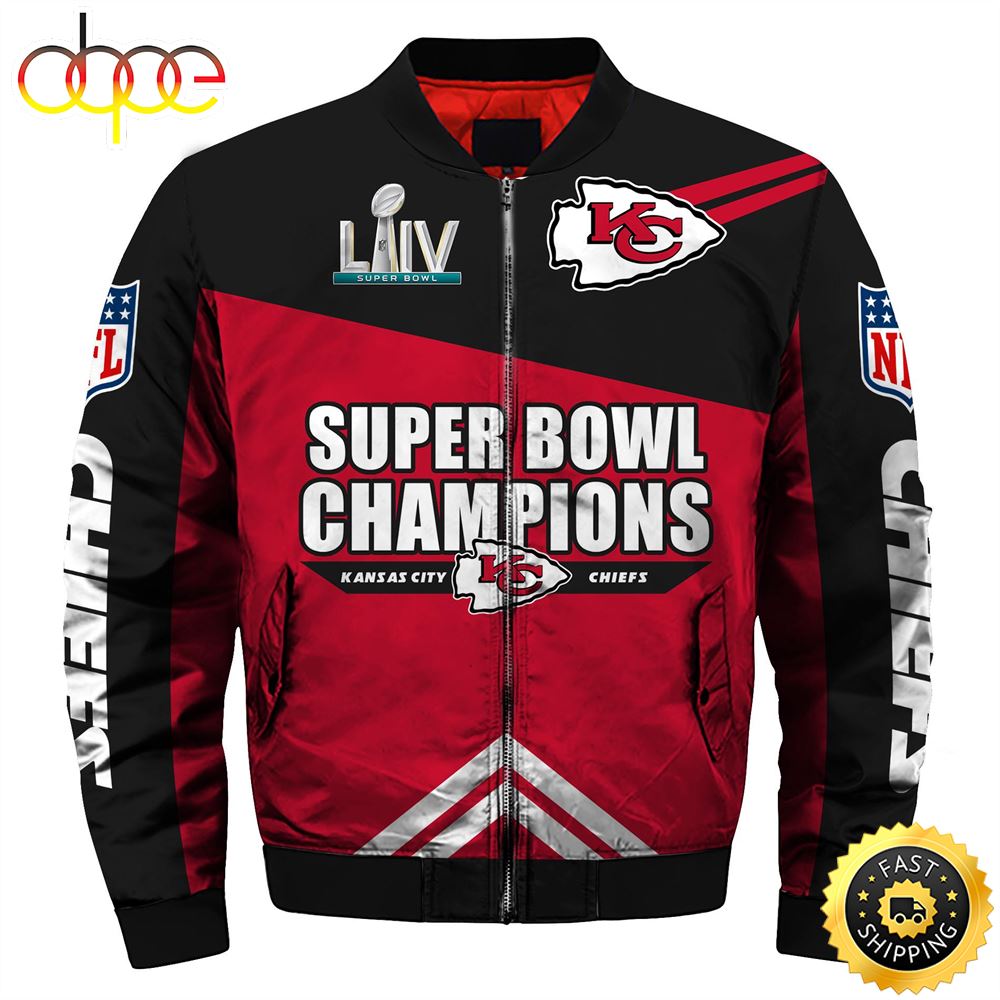 Kansas City Chiefs Super Bowl Champions 54 LIV Mens and Womens 3D Bomber Jacket