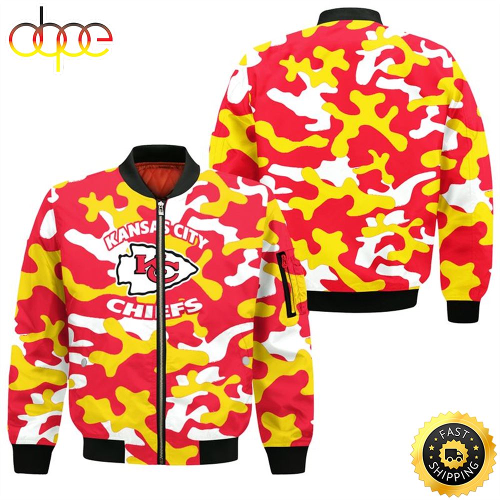 NFL Kansas City Chiefs All Over Print Bomber Jackets Sizs Sport
