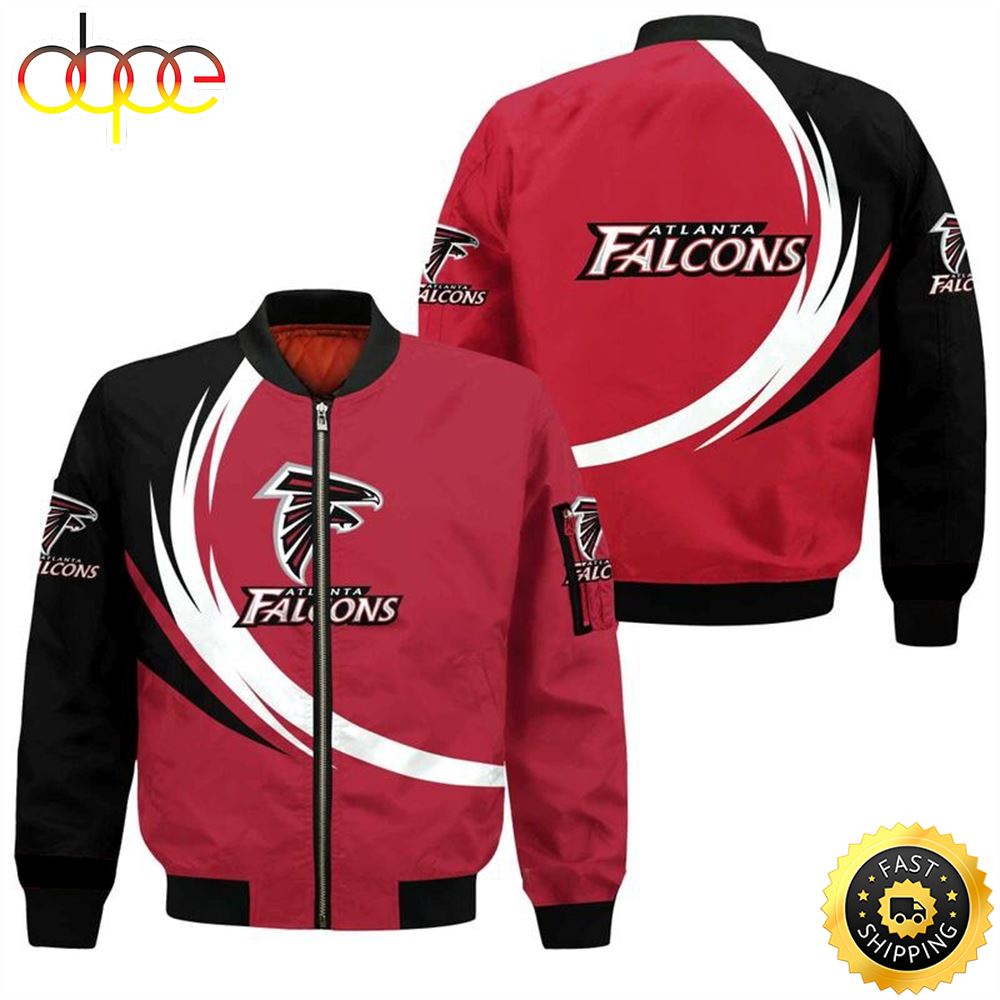 Nfl Atlanta Falcons Curve Design Bomber Jacket