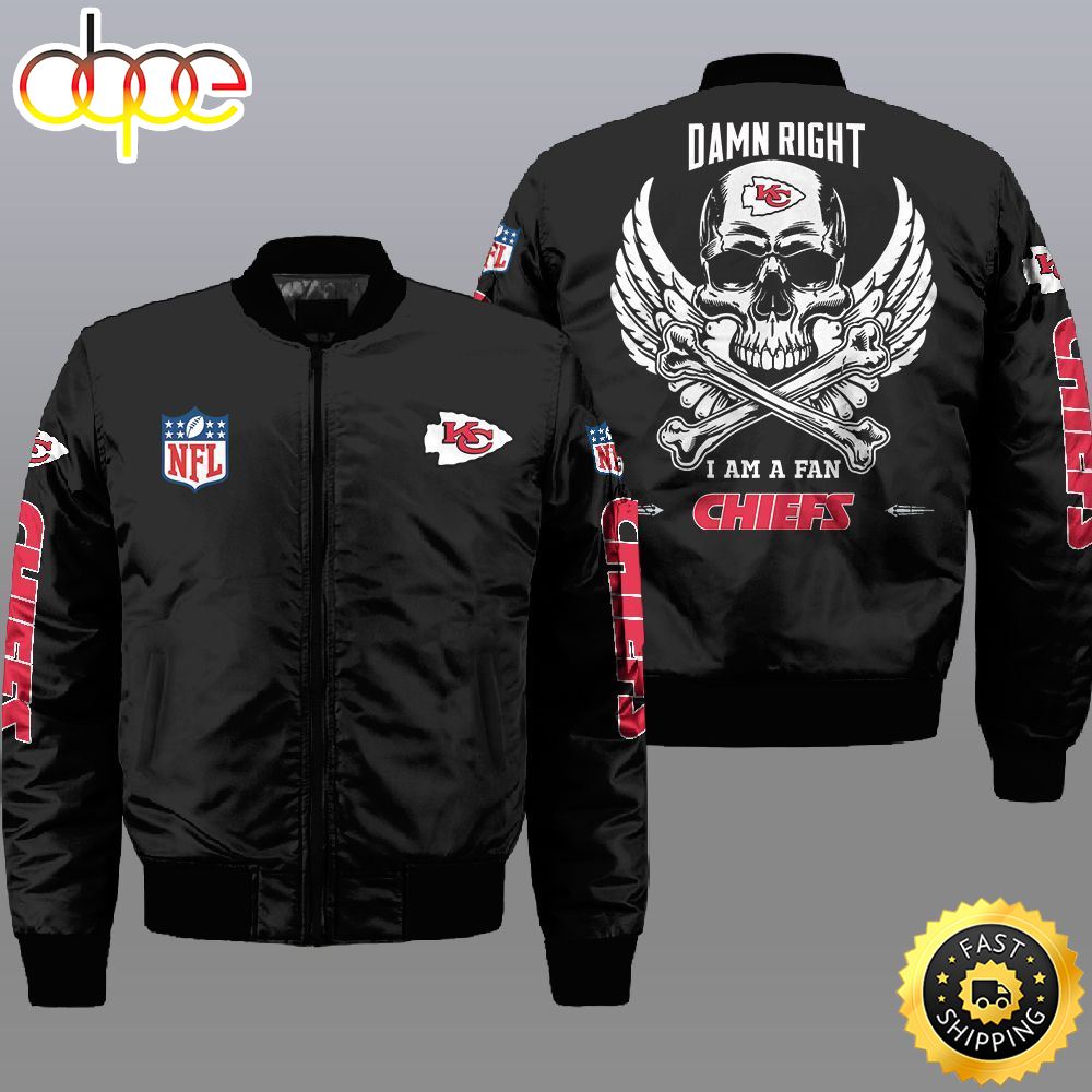 Nfl Kansas City Chiefs Wings Skull 3D Bomber Jacket