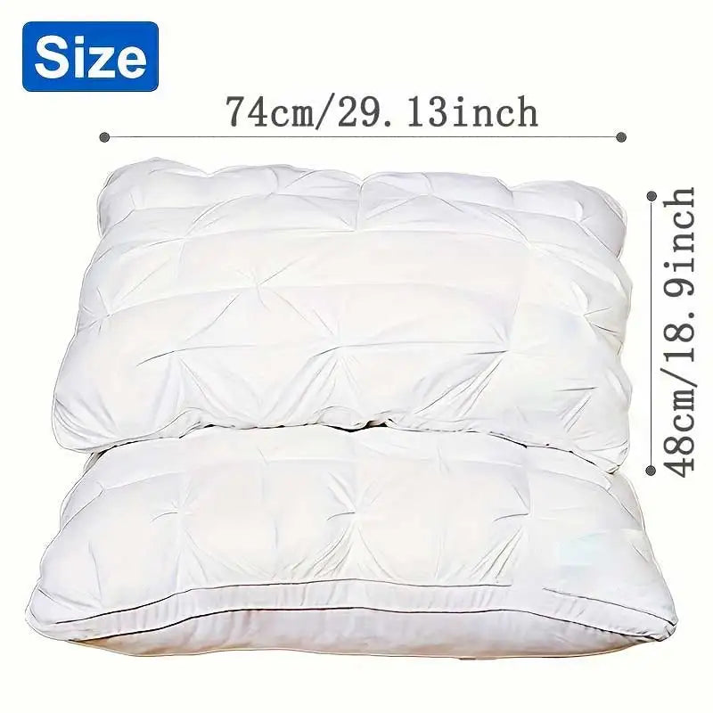 2 Pack Luxury 5-Star Hotel Quality Pillows Deep Sleep Neck Support Four Seasons NonFalling High Pillow Core for Comfortable Rest