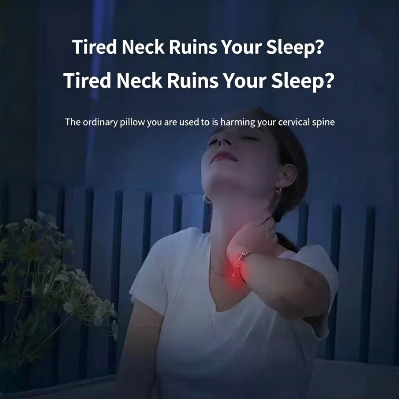 Ergonomic Cervical Traction Pillow Neck Pain Relief Sleeping Pillow Soft Breathable Knitted Fabric Adult Single Bed Pillow