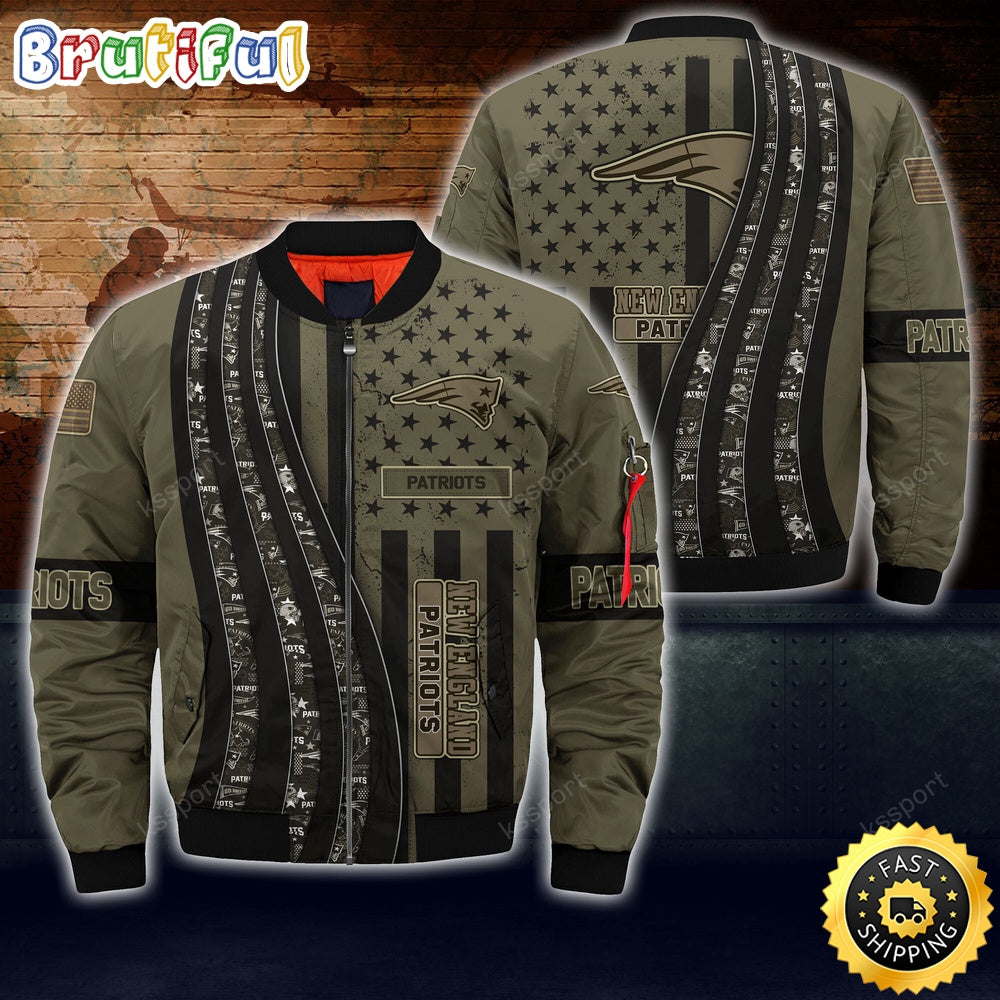 NFL New England Patriots Bomber Jacket Camo For Fans